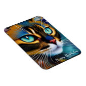 Het gezicht van een schattige Lynx punt Siamese Ve Magneet (Rechterzijde)