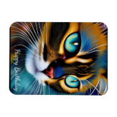 Het gezicht van een schattige Lynx punt Siamese Ve Magneet (Horizontaal)