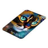 Het gezicht van een schattige Lynx punt Siamese Ve Magneet (Linkerzijde)