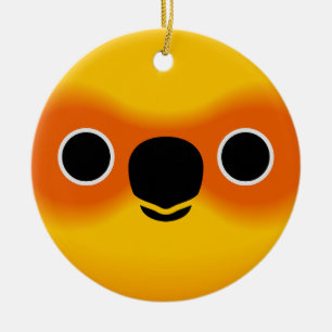 Het gezicht van een Sun Conure Keramisch Ornament