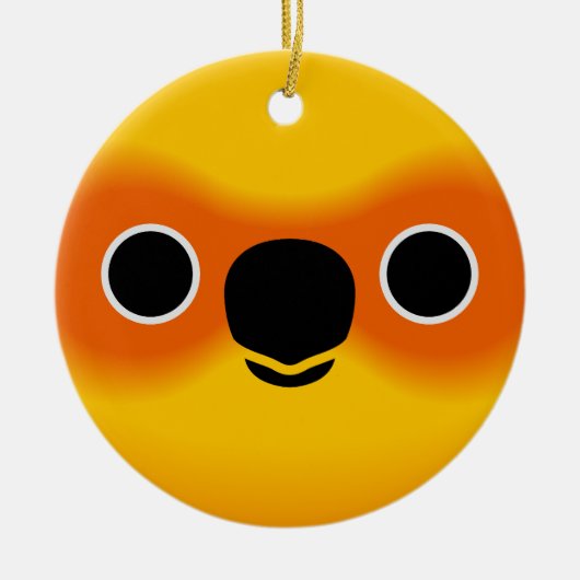 Het gezicht van een Sun Conure Keramisch Ornament (Voorkant)