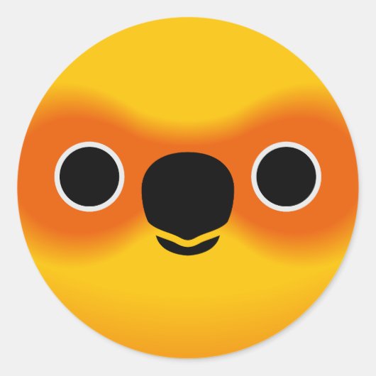 Het gezicht van een Sun Conure Ronde Sticker (Voorkant)