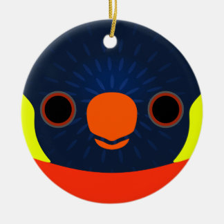 Het gezicht van een Sunset Loriket Keramisch Ornament