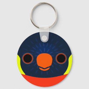 Het gezicht van een Sunset Loriket Sleutelhanger
