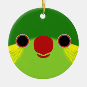 Het gezicht van een vrouw Rode flank lorikeet Keramisch Ornament
