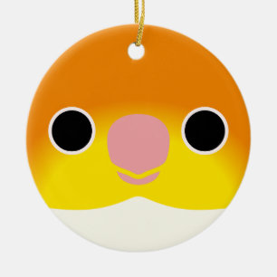 Het gezicht van een witbuikige Caique Keramisch Ornament