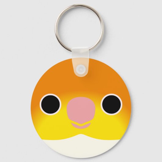 Het gezicht van een witbuikige Caique Sleutelhanger (Voorkant)