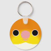 Het gezicht van een witbuikige Caique Sleutelhanger (Achterkant)
