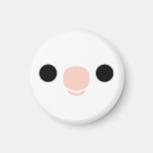 Het gezicht van een witte gezicht Clear Pied cockt Magneet