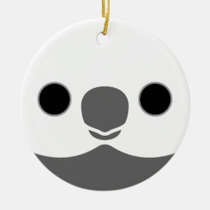 Het gezicht van een witte mannelijke cocktail keramisch ornament