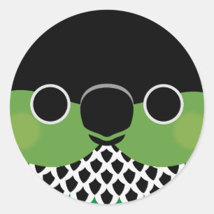 Het gezicht van een zwarte Conure Ronde Sticker