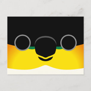 Het gezicht van een zwartkoppige Caique Feestdagenkaart