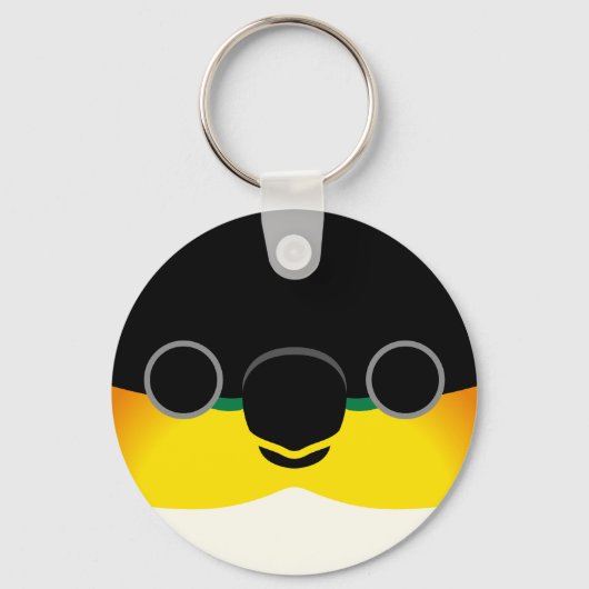 Het gezicht van een zwartkoppige Caique Sleutelhanger (Voorkant)