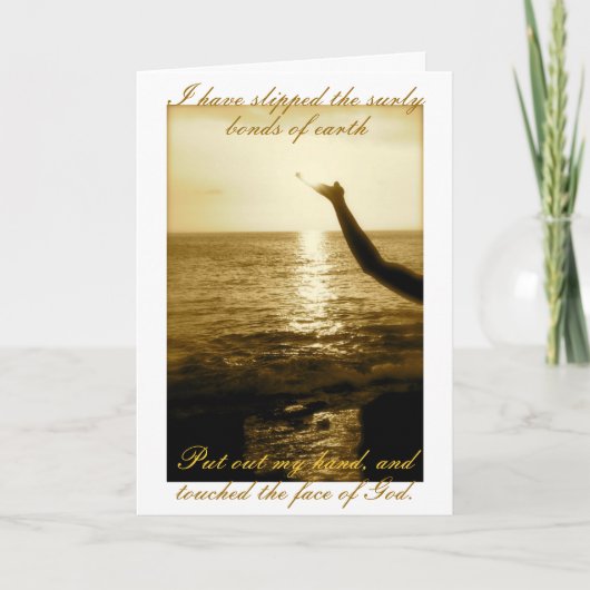 Het gezicht van God - troost en sympathie Kaart (Voorkant)