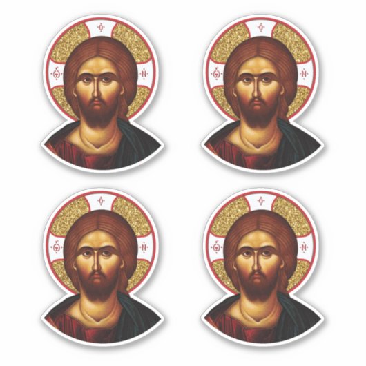 Het gezicht van het heilige Christus icoon Sticker (Voorkant)