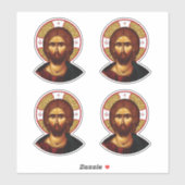 Het gezicht van het heilige Christus icoon Sticker (Vel)