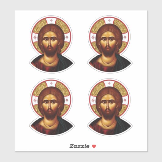 Het gezicht van het heilige Christus icoon Sticker (Vel)