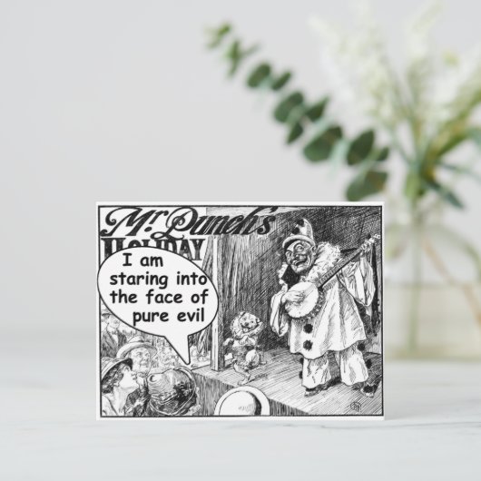 Het gezicht van het pure aambeeld (Banjo Clown) Briefkaart (Staand voorkant)