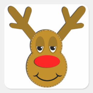 Het Gezicht van het Rendier van Kerstmis Vierkante Sticker