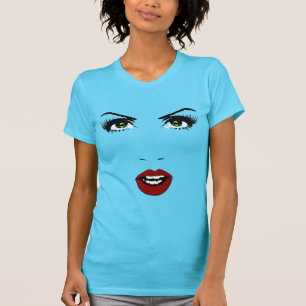Het Gezicht van het vrouw op Veranderlijke Achterg T-shirt