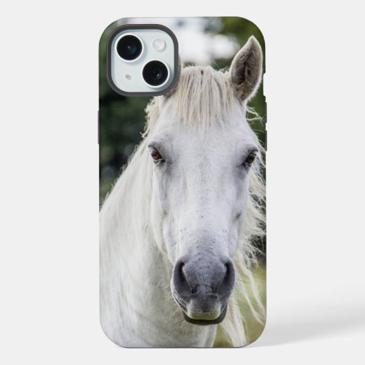 Het gezicht van het witte paard telefoonhoesje iPhone hoesje (Achterkant)