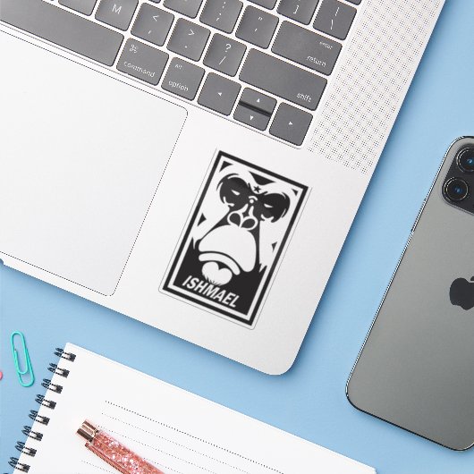 Het gezicht van Ismaël Sticker (Laptop met iPhone)