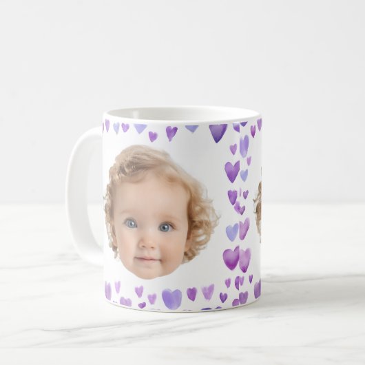 Het gezicht van je kind koffiemok (Voorkant links)