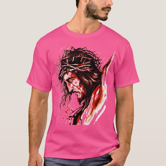 Het gezicht van Jezus-tekening T-shirt (Voorkant)