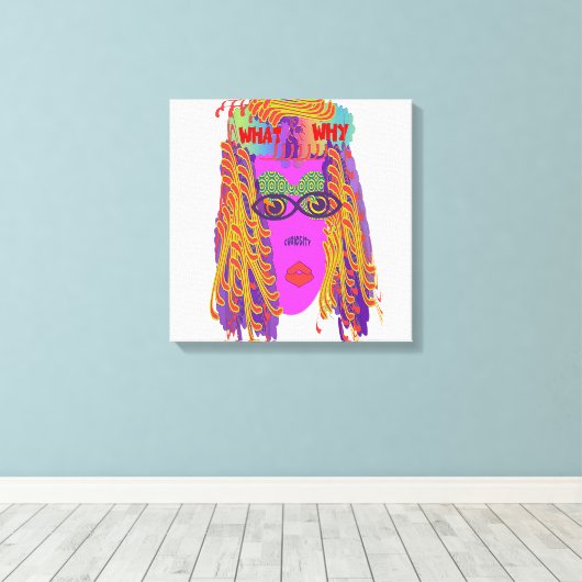 Het gezicht van nieuwsgierigheid canvas afdruk (Insitu (Houten vloer))