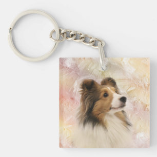 Het gezicht van Sheltie Sleutelhanger