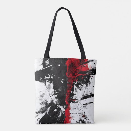 Het gezicht van twee werelden tote bag (Achterkant)