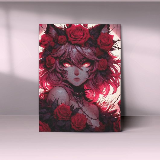 Het gezicht van verboden Rozen Canvas Afdruk