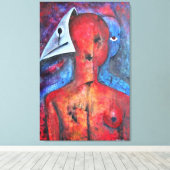 Het gezicht verbergen canvas afdruk (Insitu (Houten vloer))