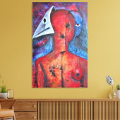 Het gezicht verbergen canvas afdruk (Insitu (Woonkamer))