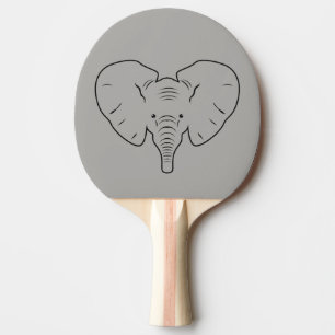 Het gezichtssilhouet van de olifant tafeltennisbatje