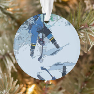 Het gezichtsvermogen - Ice Hockey Player-Ornament Ornament