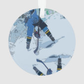 Het gezichtsvermogen - Ice Hockey Player-Ornament Ornament (achterkant)