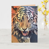 Het gezichtswenskaart van de tijger kaart (Gele Bloem)