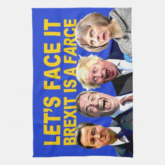 HET GEZIEN VAN HET, IS BREXIT EEN FARCE leuk anti  Theedoek (Verticaal)