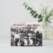 Het gezin is een link naar ons verleden en een bru briefkaart (Staand voorkant)