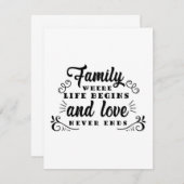 Het gezinsleven op vrijdag begint bedankkaart (Voorkant / Achterkant)