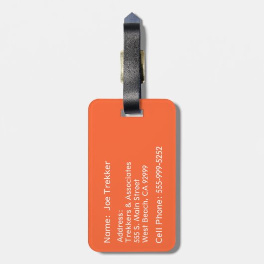 Het gezonde Bagagelabel van de Mandarijn van de (Achterkant verticaal)