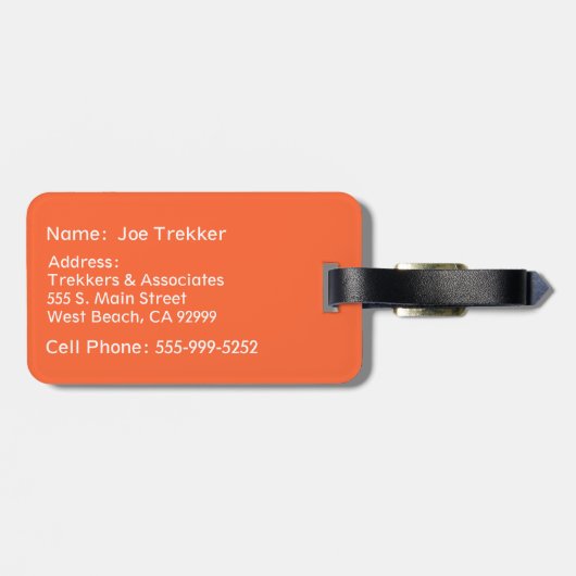 Het gezonde Bagagelabel van de Mandarijn van de (Achterkant horizontaal)