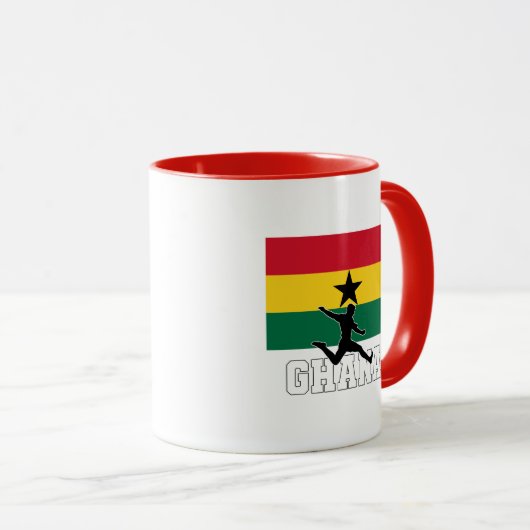 Het Ghanees voetbalelftal is het nationale elftal  Mok (Voorkant rechts)