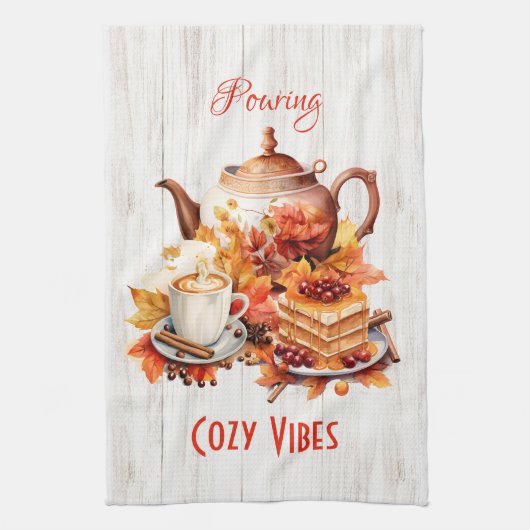 Het gieten van Cosy Vibes - Herfst Theedoek (Verticaal)