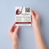 Het gieten van rode wijn, wijnbar/wijnmakerij Adve Flyer (Hand)