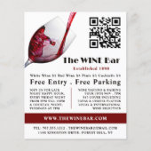 Het gieten van rode wijn, wijnbar/wijnmakerij Adve Flyer (Voorkant)