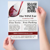 Het gieten van rode wijn, wijnbar/wijnmakerij Adve Flyer (Hand)