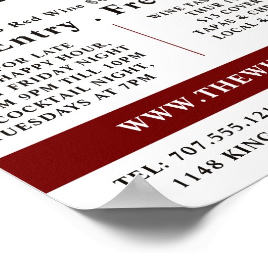 Het gieten van rode wijn, wijnbar/wijnmakerij Adve Poster (Hoek)