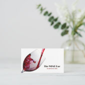 Het gieten van rode wijn, wijnbar/wijnmakerij visitekaartje (Staand voorkant)